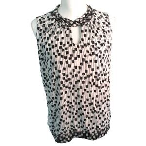 Worthington Women's Black & White Sleeveless Stretch Shirt Size Medium